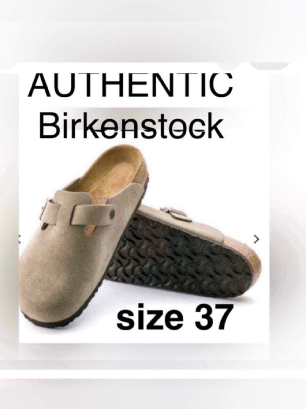 Birkenstock Boston- Taupe Leather suede Clogs - NEW- authentic - Picture 2 of 8